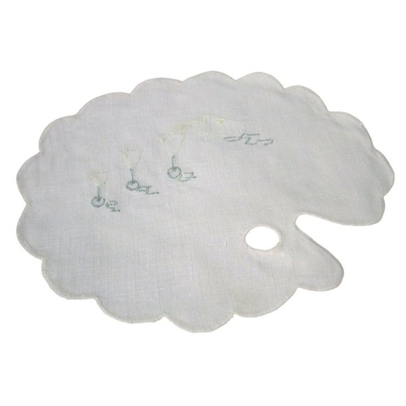 Vintage Martini Shaker Artist Palette Cocktail Napkin Applique Embroidery GUC - Picture 6 of 16